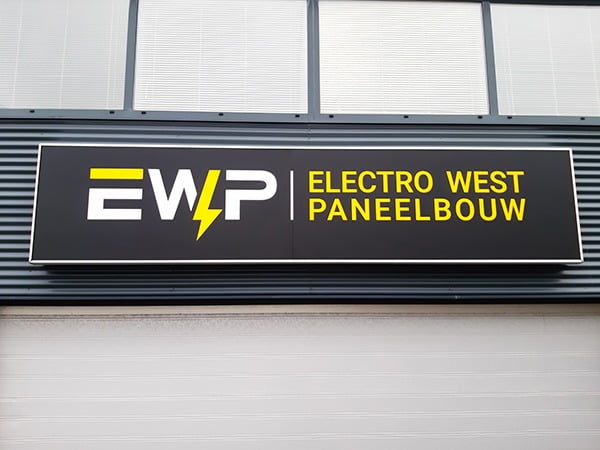 gevelbord reclame elektro west paneelbouw