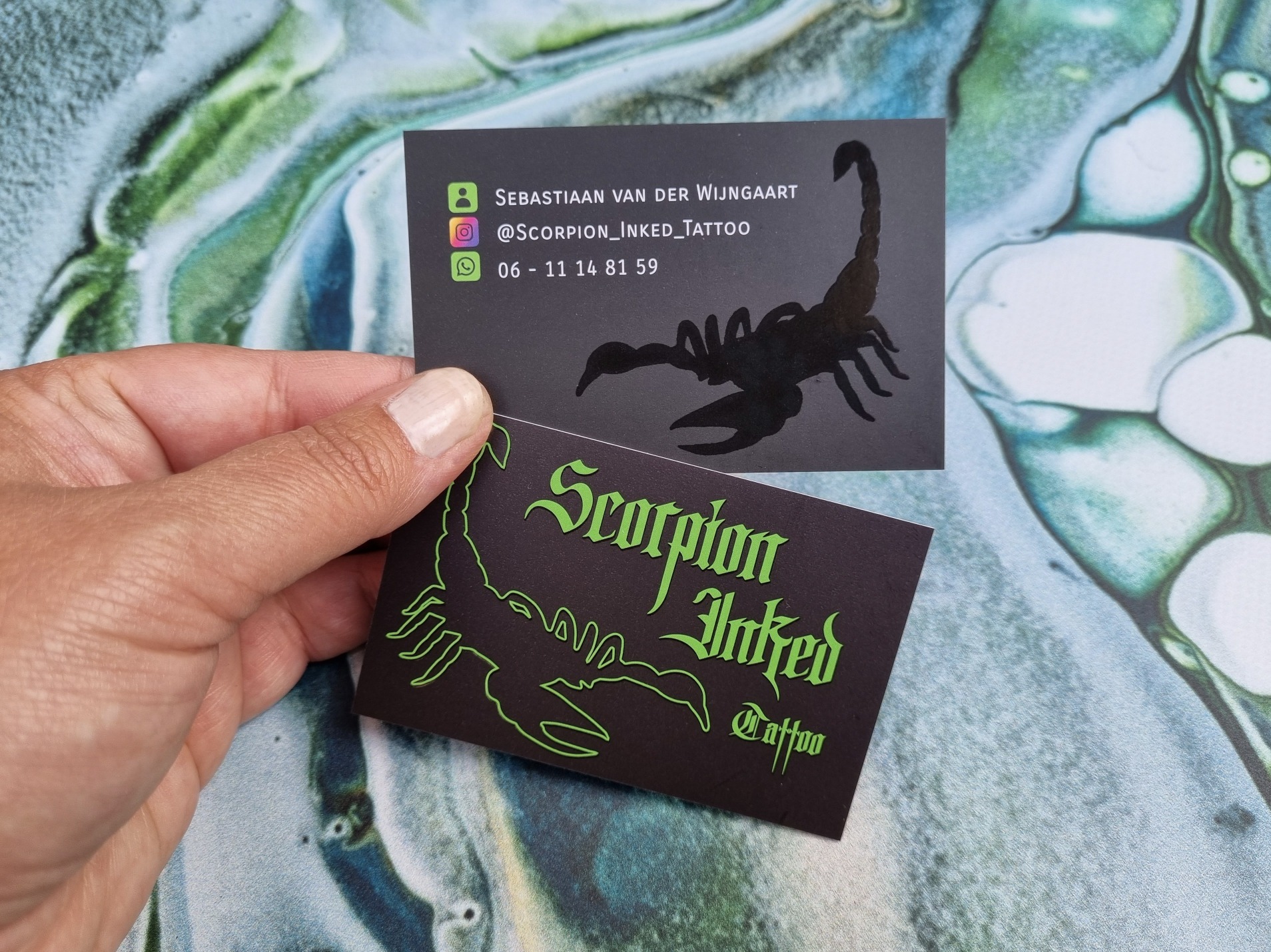 Scorpion Inked Visitekaartjes met vernis