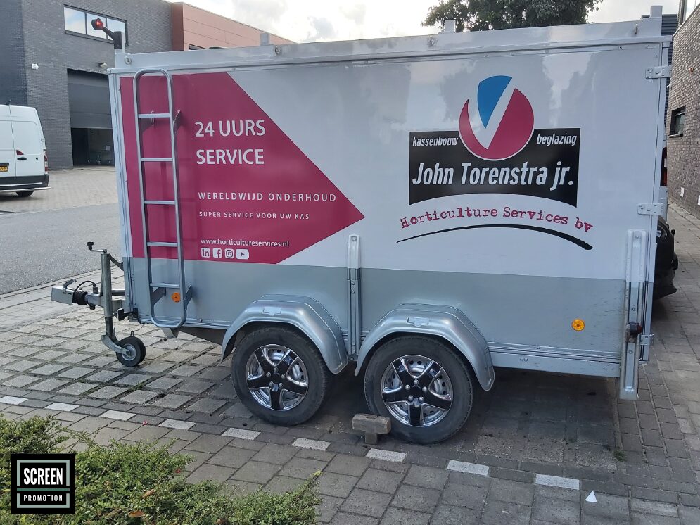 Screen Promotion Autobelettering Aanhangwagen Torenstra Jr.