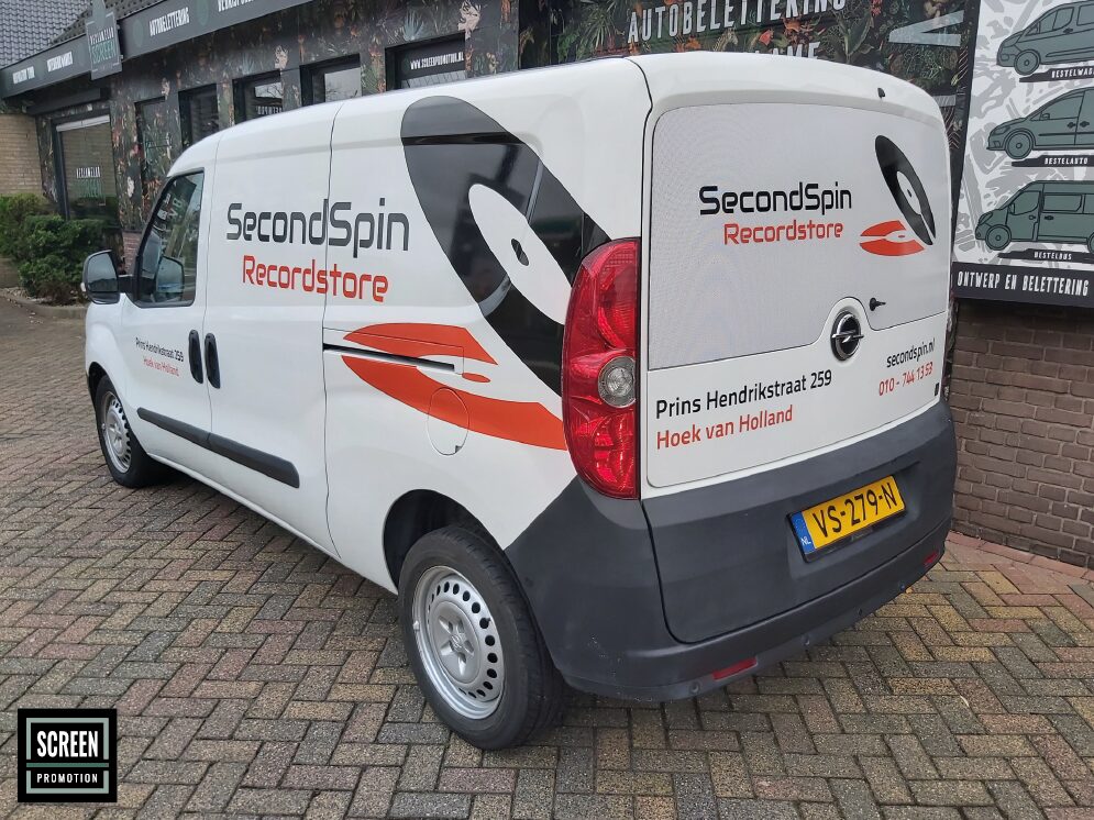 ScreenPromotion Autobelettering Bestelauto SecondSpin