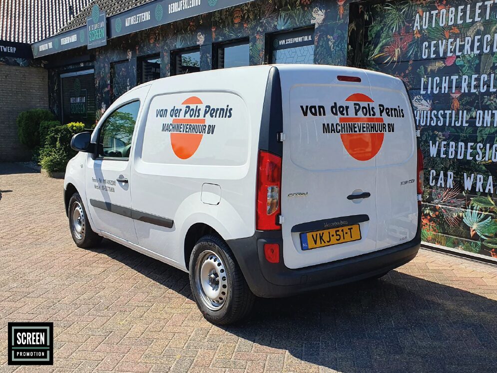 ScreenPromotion Autobelettering Bestelauto Van der Pols