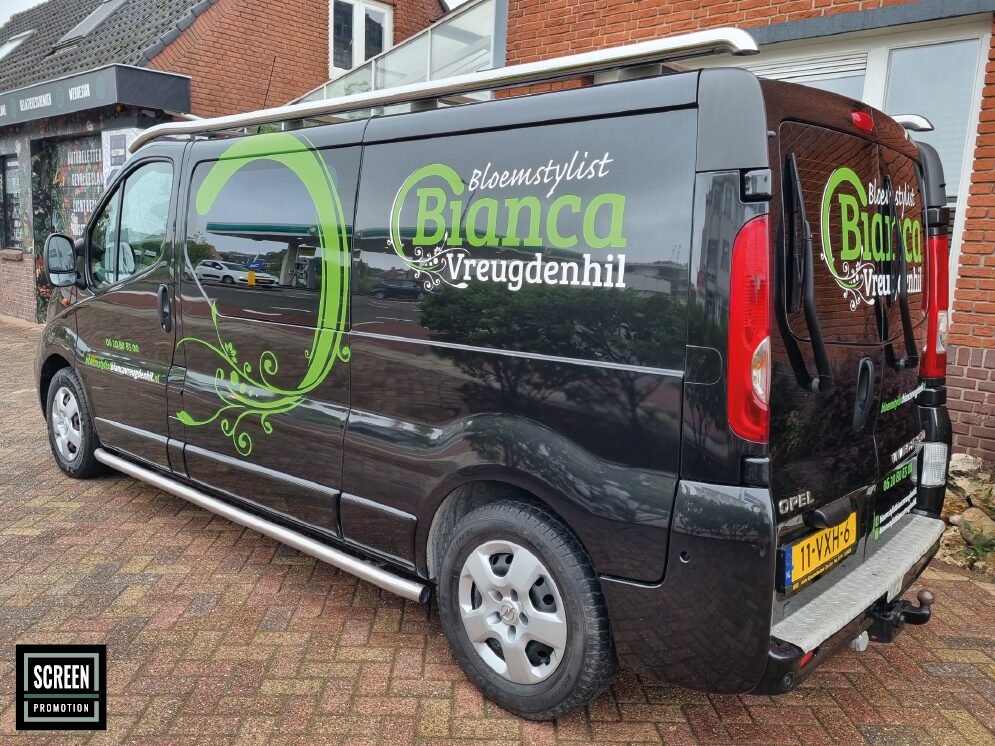 ScreenPromotion Autobelettering Bestelbus Bianca Bloemenstylist