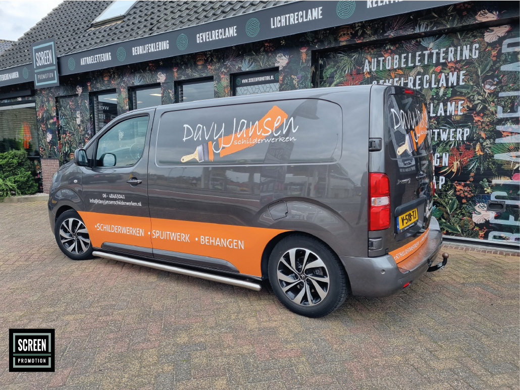 ScreenPromotion Autobelettering Bestelbus Davy Jansen Schilder