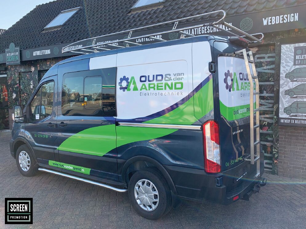 Screen Promotion Autobelettering Bestelwagen Oud & Arend