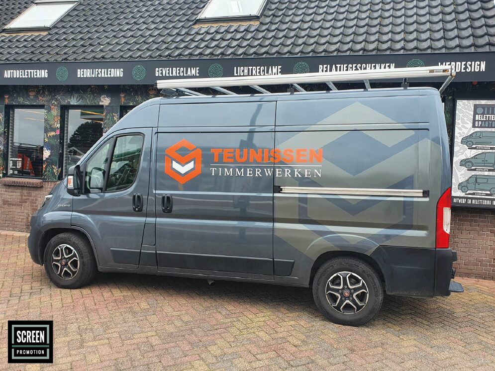 Screen Promotion Autobelettering Bestelwagen Teunissen