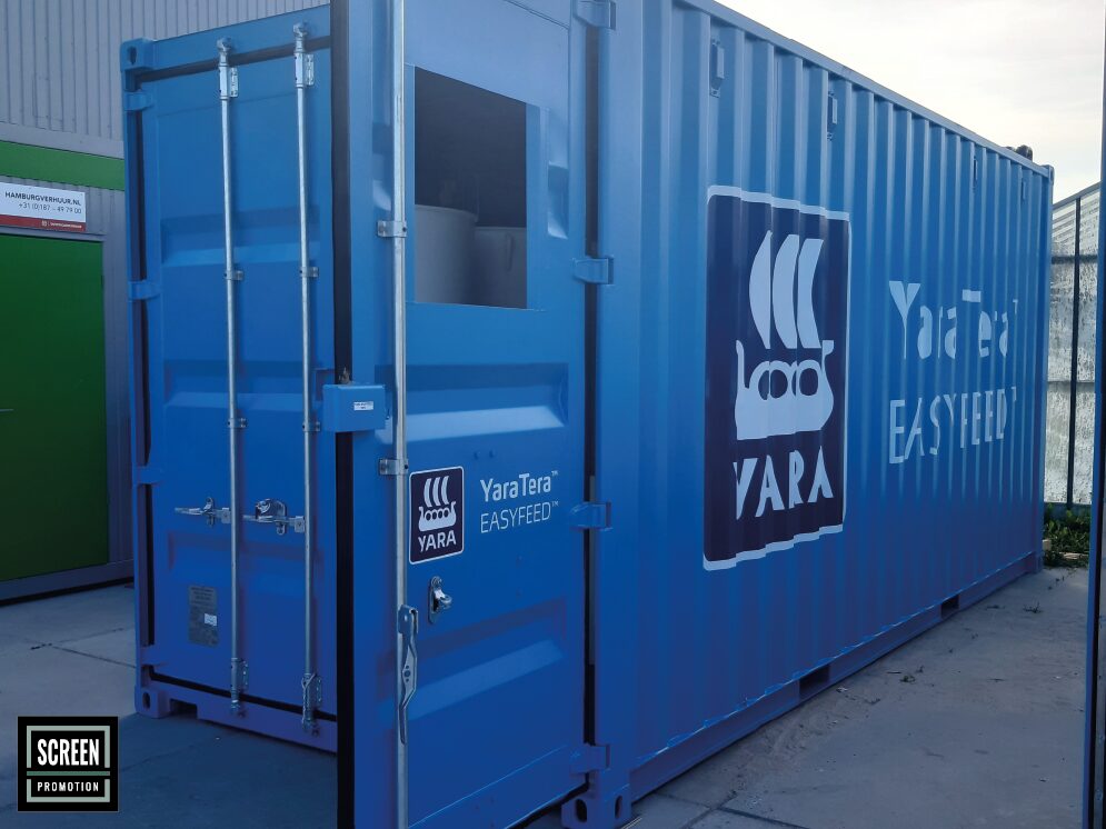 Screen Promotion Autobelettering Container YaraTera