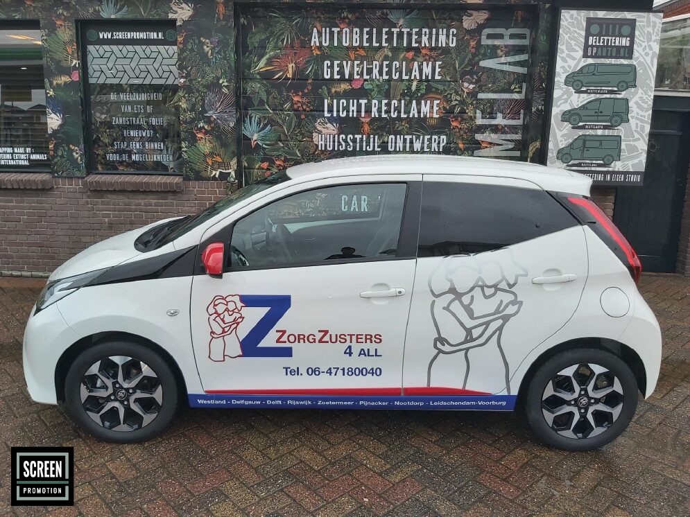 ScreenPromotion Autobelettering Personenauto Zorg Zusters