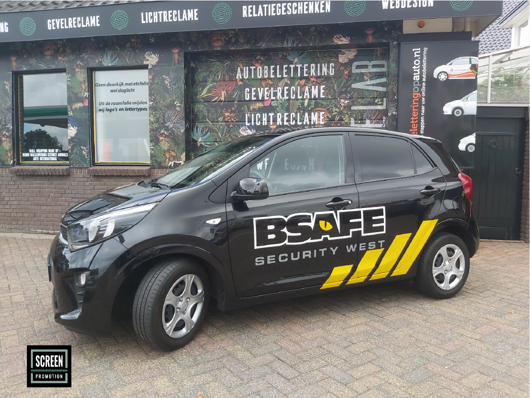 ScreenPromotion Autobelettering Personenauto BSafe