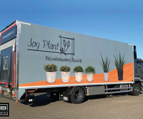 Joy Plant vrachtwagen belettering Screen Promotion